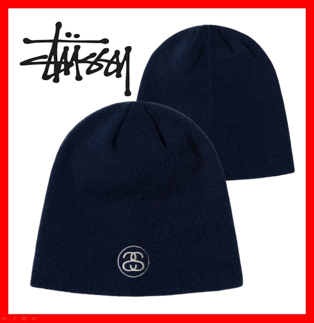 ☆人気☆【STUSSY】☆Small SS Link Skullca.p Navy☆ビーニー