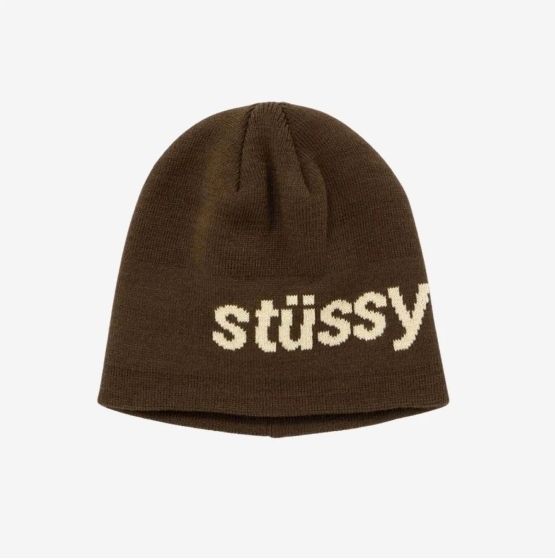 STUSSY☆】Helvetica Jacquard Beanie Brown (STUSSY/ニットキャップ