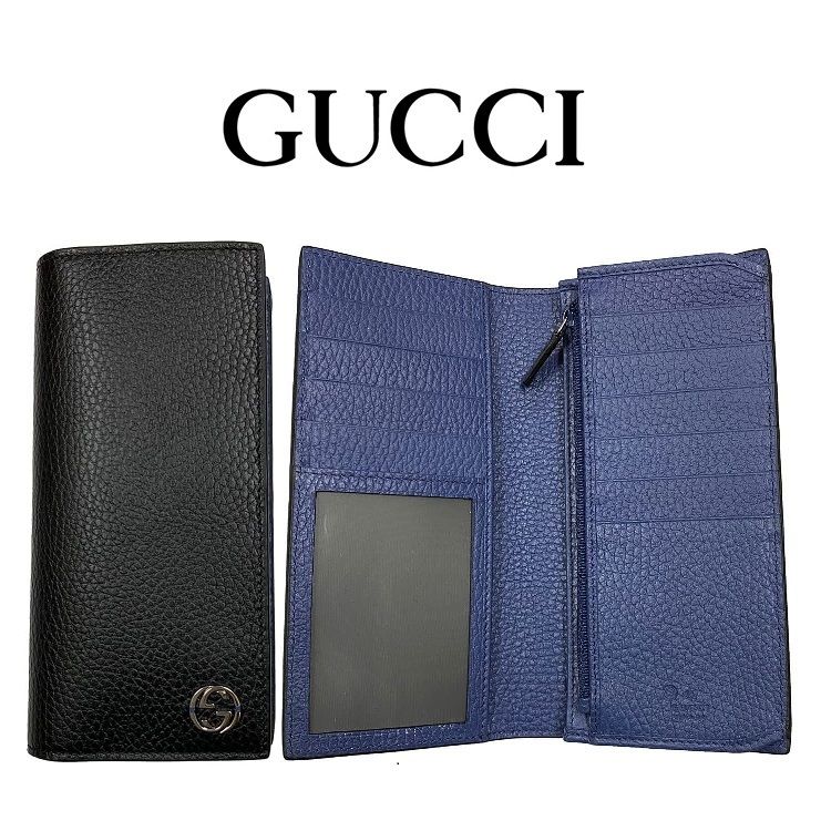 GUCCI グッチ 長財布 財布 インターロッキングG レザー メンズ (GUCCI