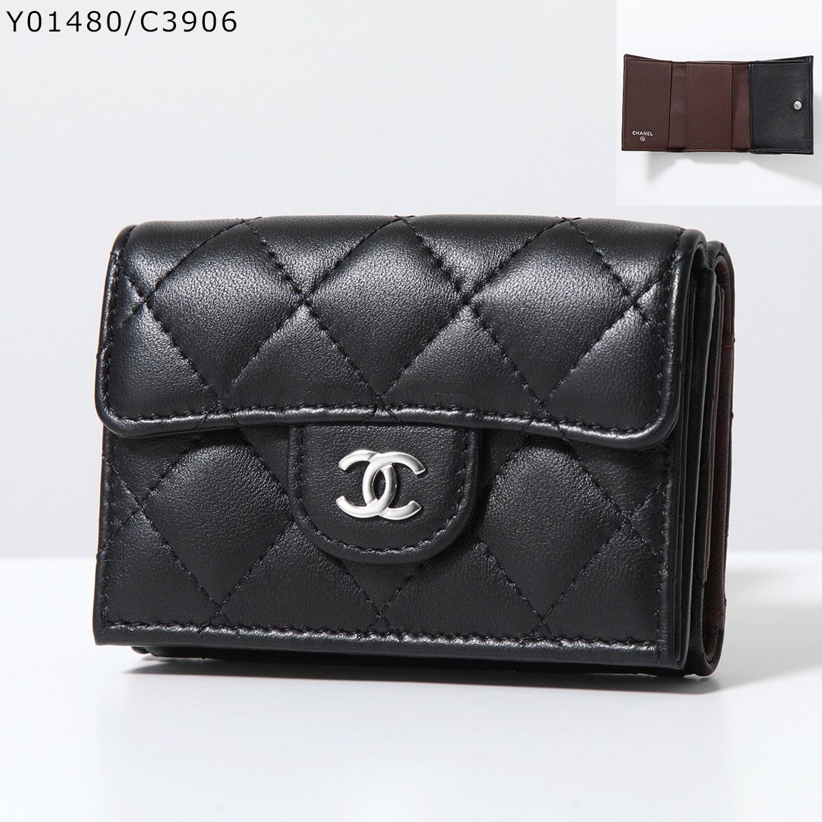 CHANEL 三つ折り財布 AP0230 Y33352 キルティングレザー (CHANEL