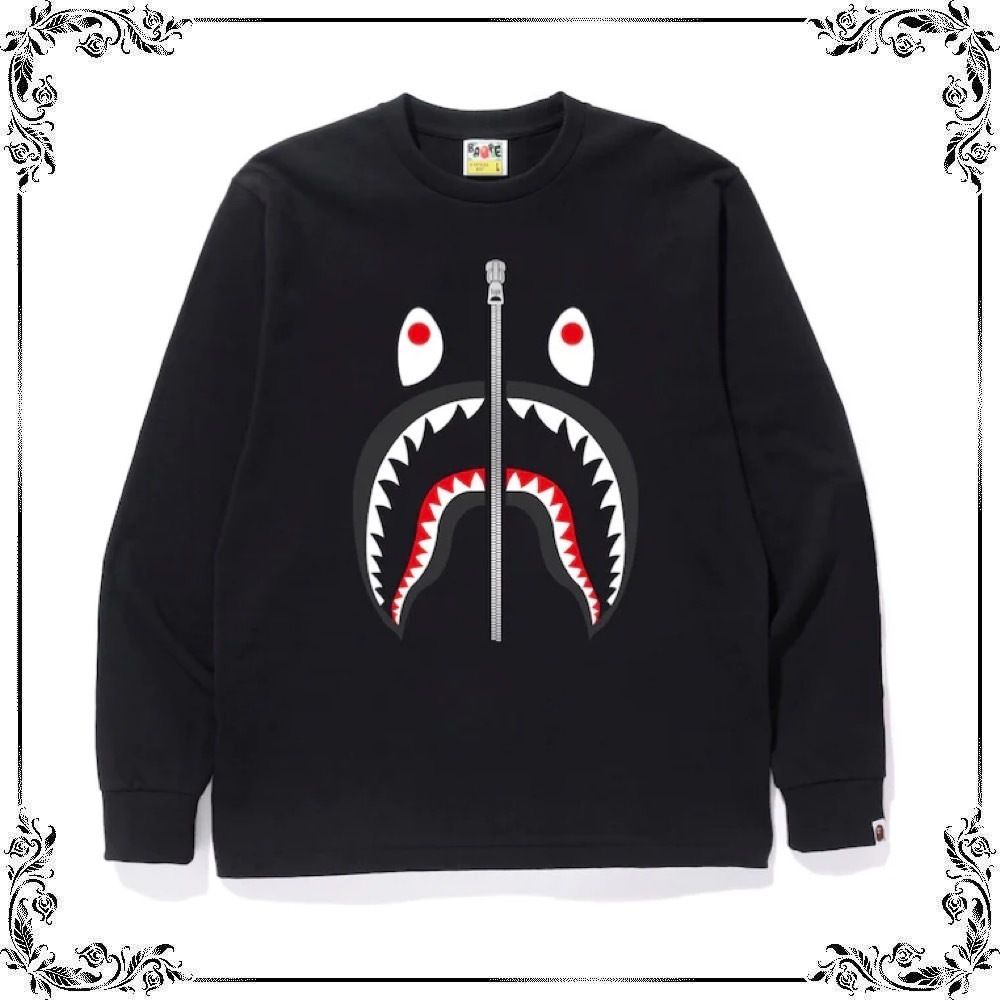 A BATHING APE / BAPE シャーク ロンT 長袖 Black ○関送無料○ (A