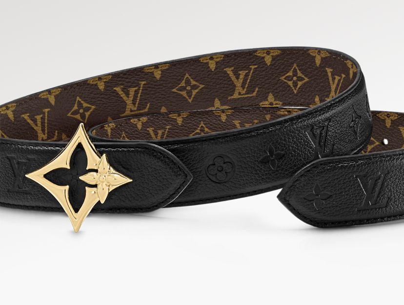 Louis vuitton☆上質 レザー ベルトフラワーグラム リバーシブル