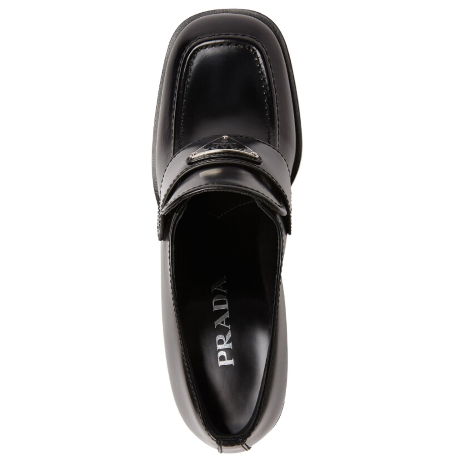 PRADA プラダ ロゴ パテントレザー ヒール Loafers ローファ (PRADA