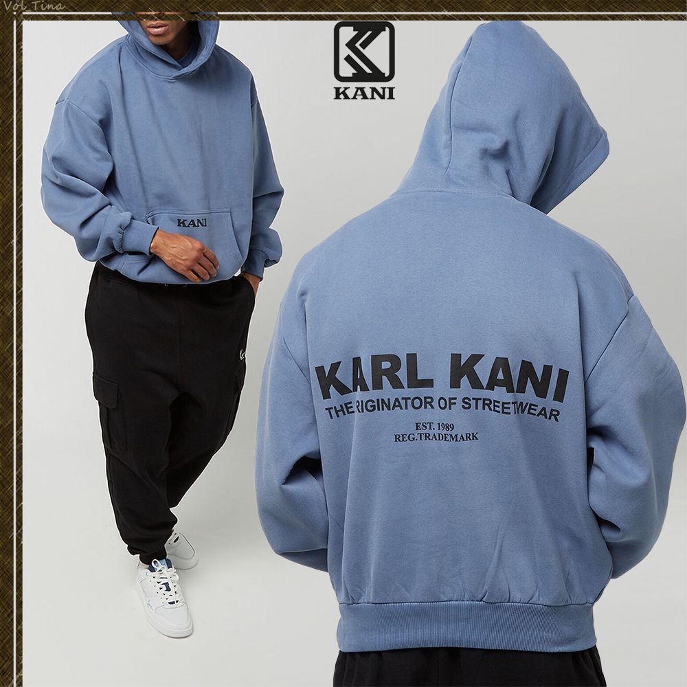 KARL KANI◇カールカナイ Oversized Retro Hoodie [Dusty Blue] (KARL