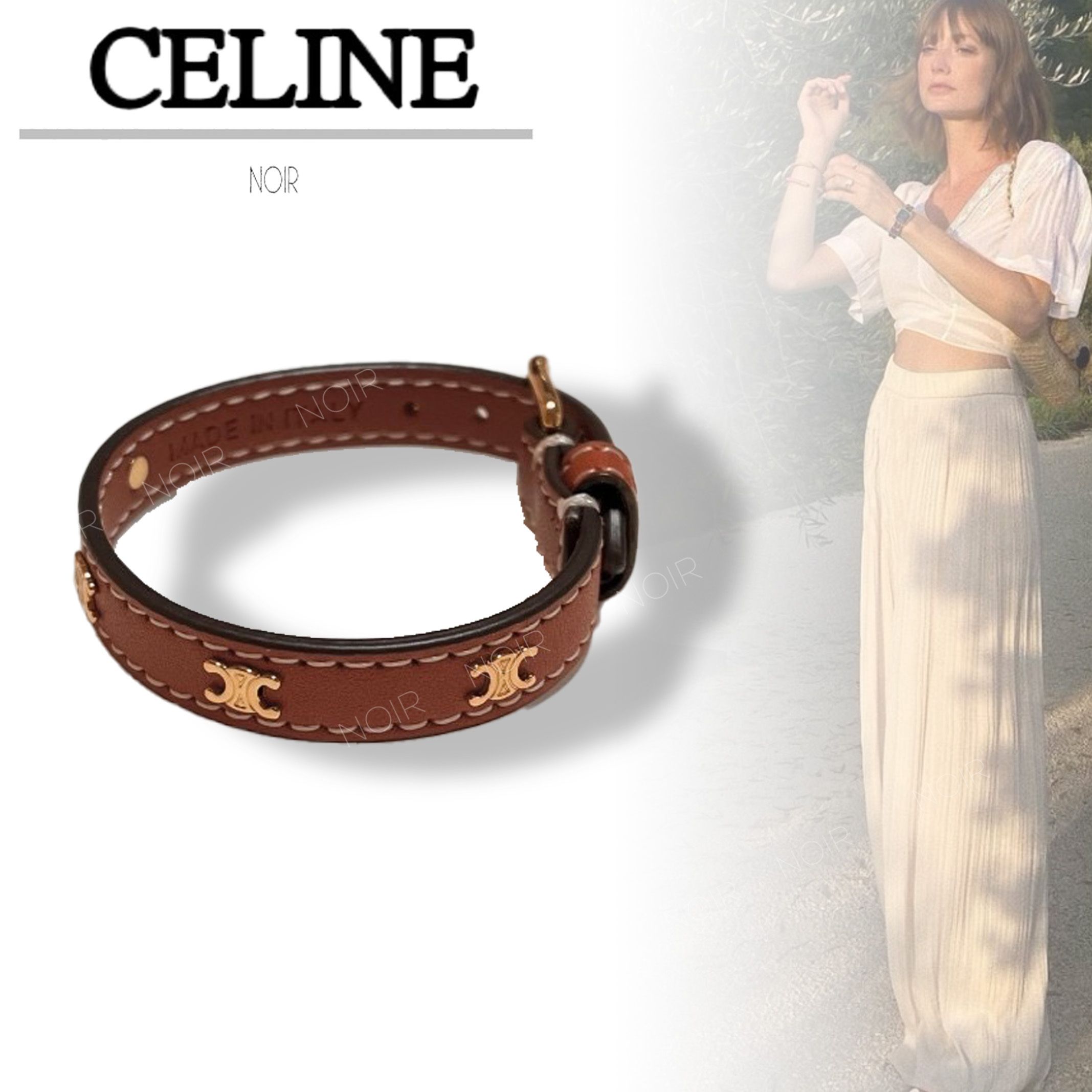 国内即発 CELINEマイヨン トリオンフ マルチレザーブレスレット