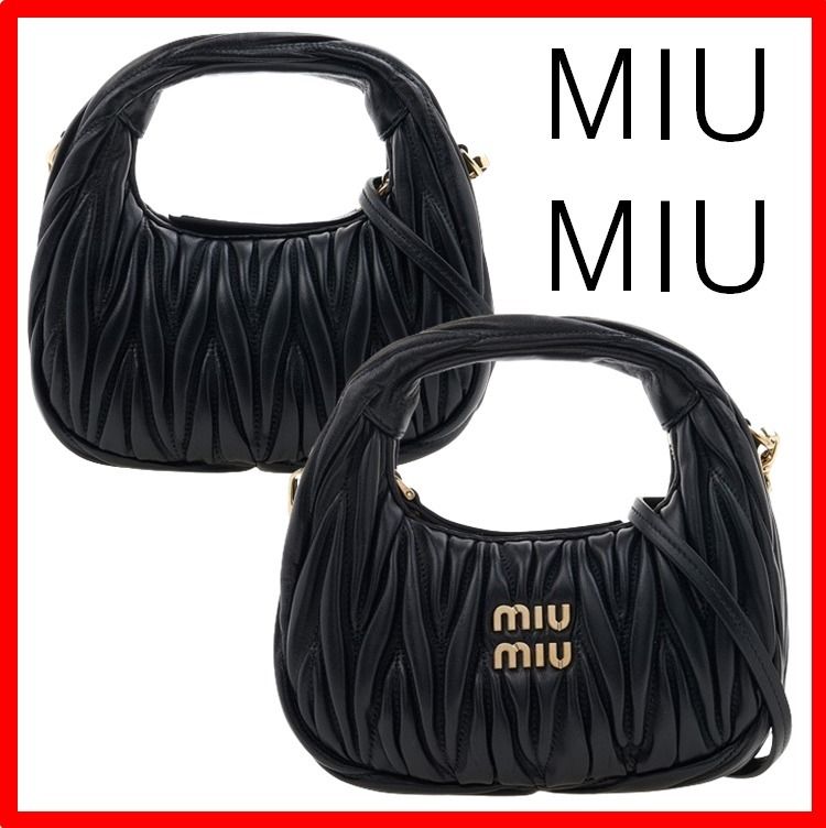 ☆【MIU MIU】☆マトラッセ ワンダー ミニ ホーボー バッグ☆ (MiuMiu