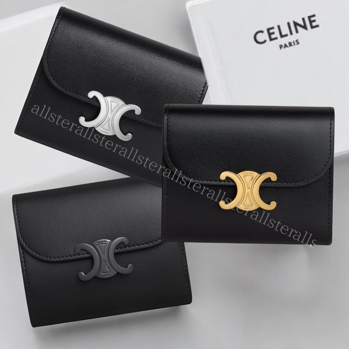 CELINE】セリーヌ トリオンフ 3つ折り コンパクト財布 (CELINE