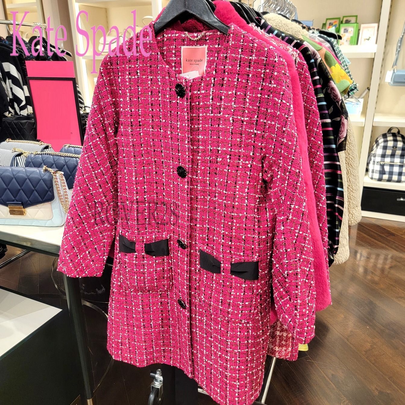 大人気【 kate spade 】Festive Tweed Coat 華やか 上品ツイード (kate