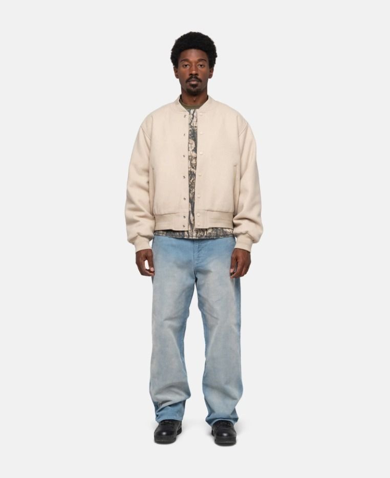 ☆関税込☆Stussy☆SPORT MELTON VARSITY JACKET☆Oatmeal☆ (STUSSY