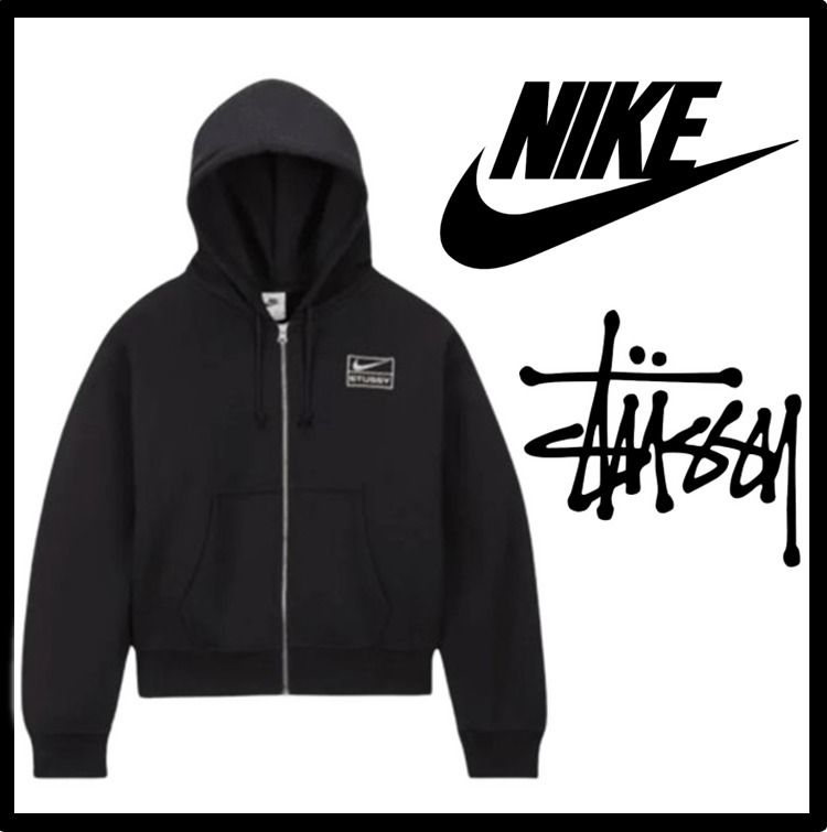 関税込☆STUSSY☆Nike x Stussy Full Zip Washed Fleece Hoodie