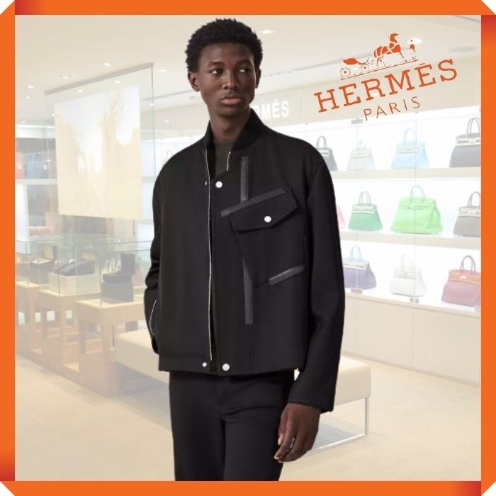 シックに上品に♪HERMES☆ジップブルゾン《Tape cuir》 (HERMES
