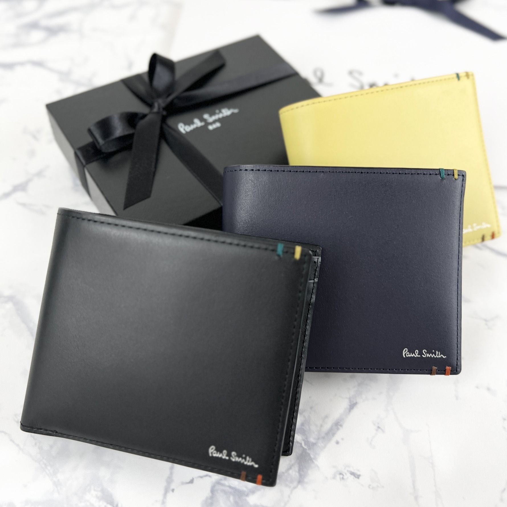 すぐ届く☆【Paul Smith】ハイライトステッチ 2つ折り財布 (Paul Smith