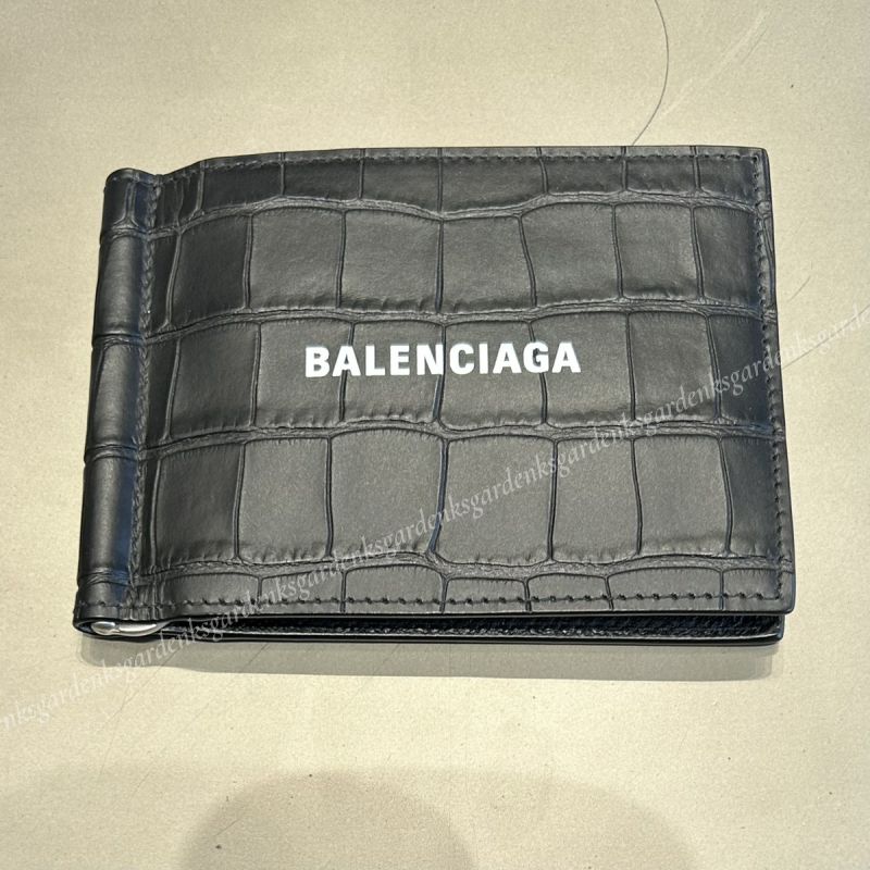 限定！即納！BALENCIAGA クロコ型押し マネークリップ付き財布