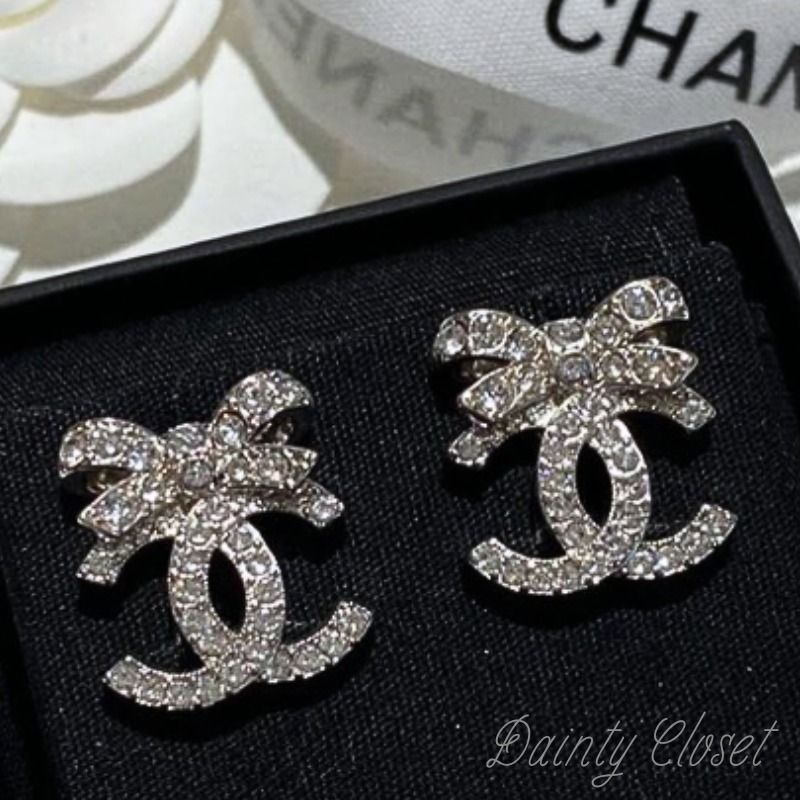 すぐ届く☆CHANEL シャネル CCロゴ リボン ピアス 関税込 (CHANEL