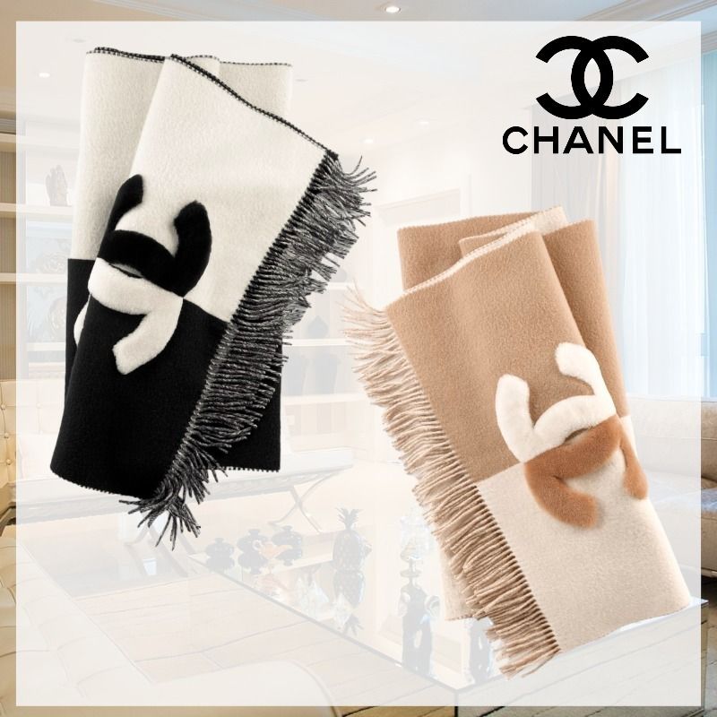 優雅で贅沢な冬のお供に】 CHANEL カシミヤ ストール マフラー (CHANEL