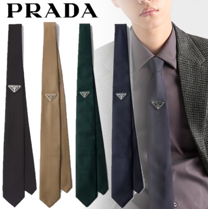 国内直営 **PRADA** Re-Nylon ギャバジン ネクタイ (PRADA/ネクタイ