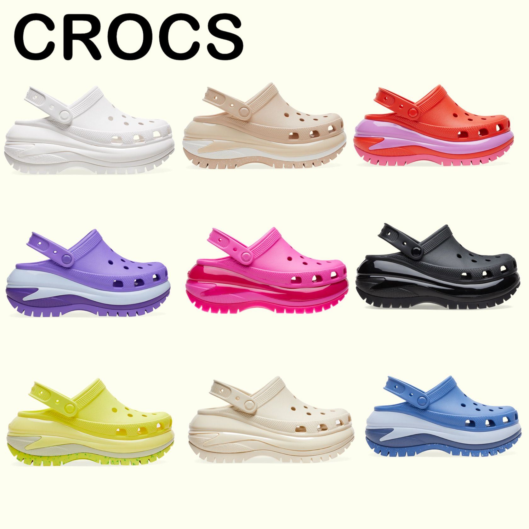 ユニセックス☆CROCS クラシック メガ クラッシュ クロッグ 厚底