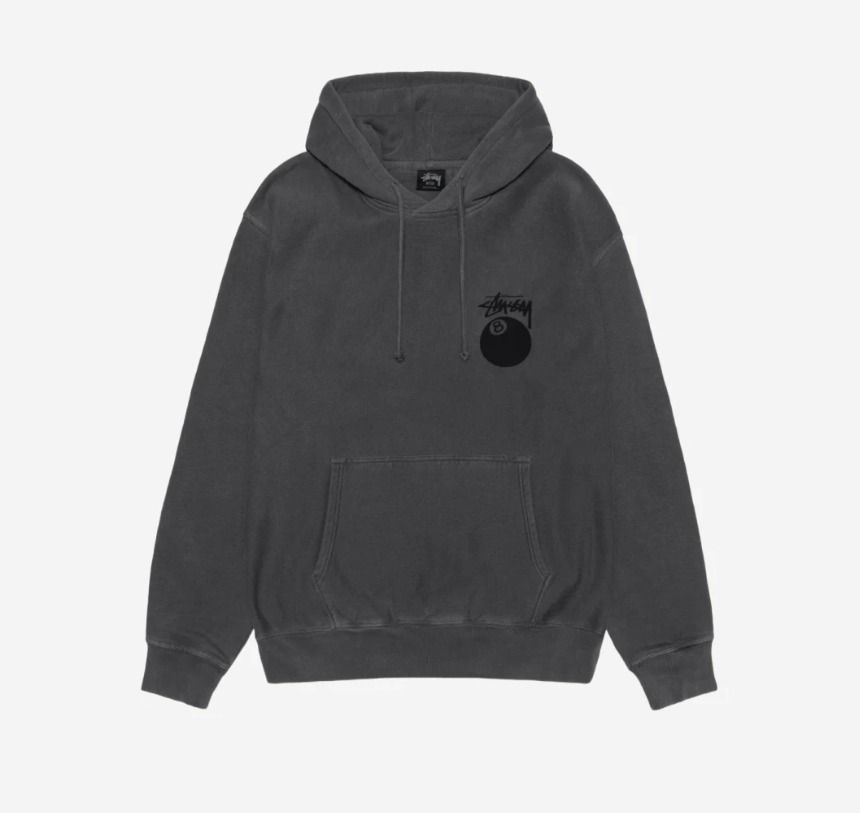 ☆人気☆【Stussy】☆8 BALL ZIP HOODIE PIGMENT DYED☆BLACK (STUSSY
