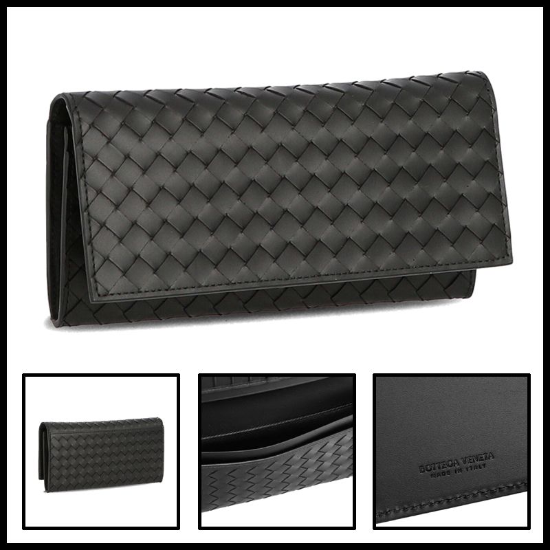 ☆送料関税込☆BOTTEGA VENETA イントレチャート 二つ折り長財布