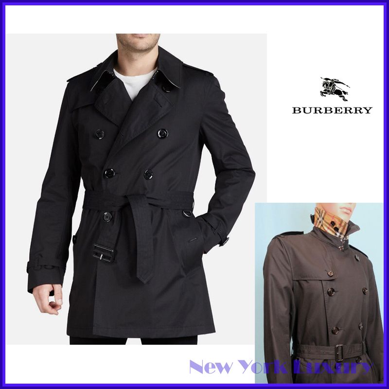 BURBERRY☆素敵！BRITTON BLACK COTTON TRENCH COAT (Burberry