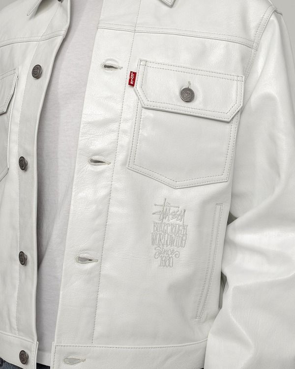 夢のコラボ！完売必至☆【STUSSY x Levi's】レザー ジャケット (STUSSY