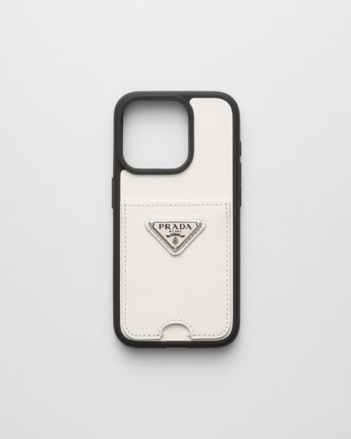 PRADA】プラダ iPhone 15 Pro用サフィアーノレザーカバー (PRADA