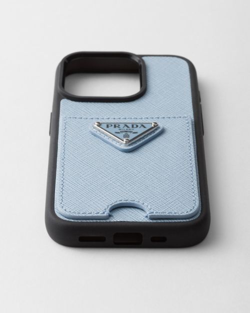 PRADA】プラダ iPhone 15 Pro用サフィアーノレザーカバー (PRADA