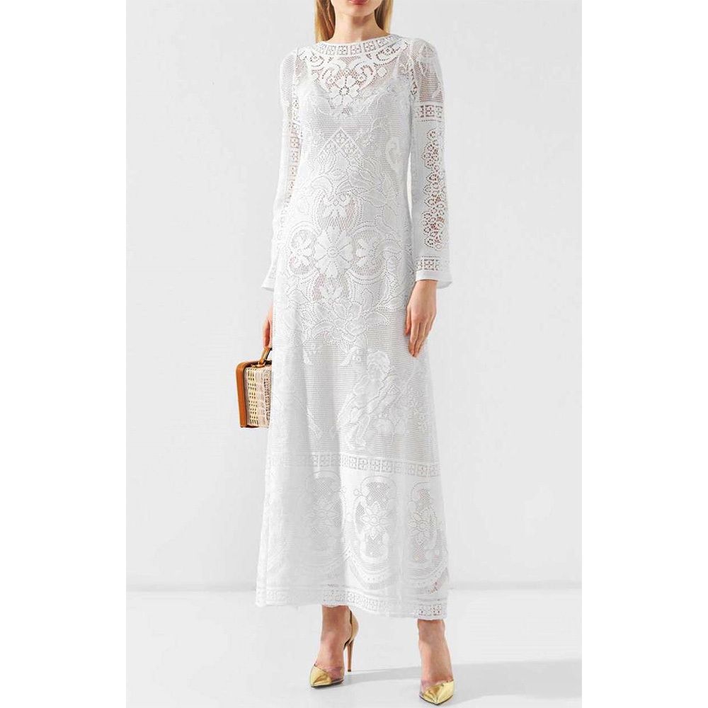 DOLCE&GABBANA ドルガバ 総レース シースルー ロング ドレス (Dolce