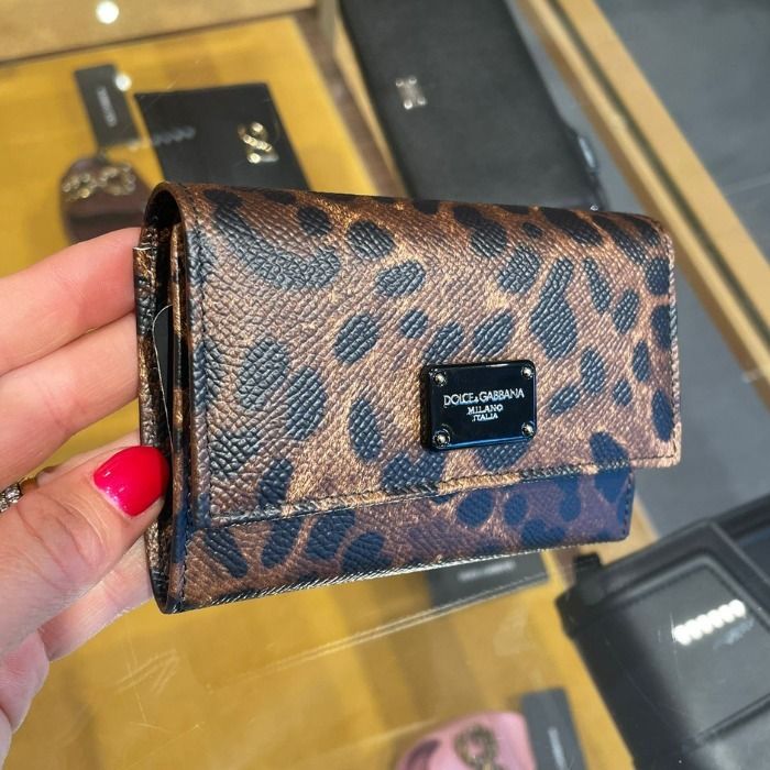 希少 DOLCE&GABBANA ドルガバ ロゴ レオパード ミニウォレット (Dolce