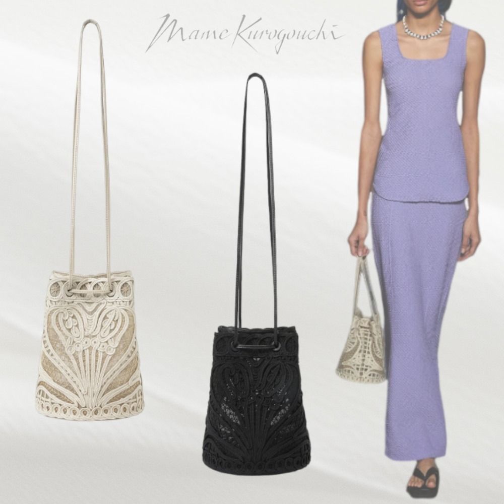 Mame Kurogouchi】Cording Embroidery Bucket Bag (Mame Kurogouchi