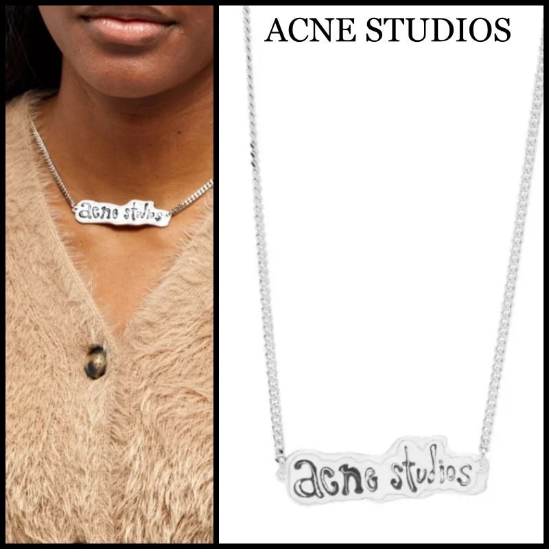 関税込】◇ACNE STUDIOS アクネ◇ロゴ プレート ネックレス (Acne