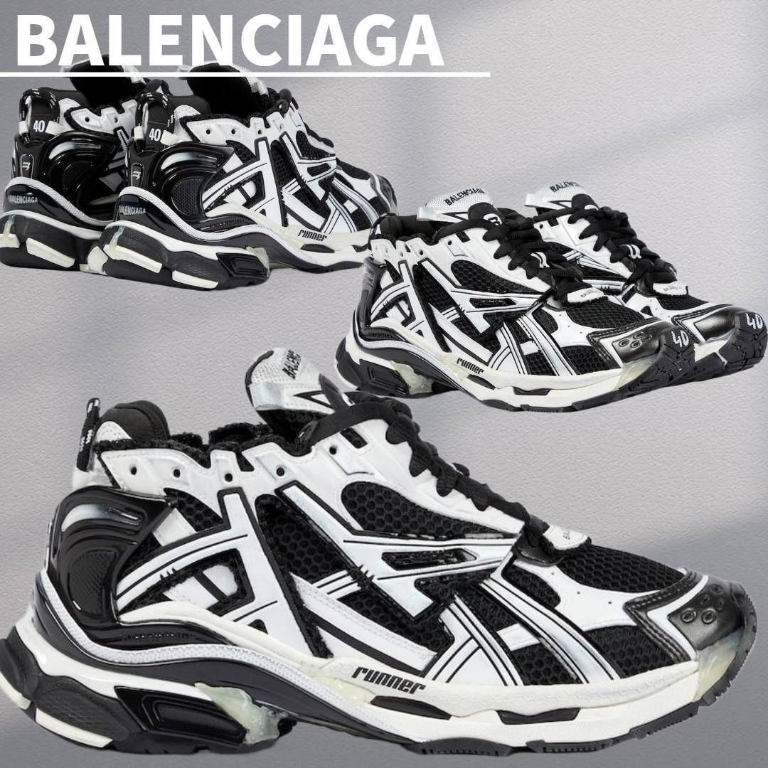 人気☆関税込【BALENCIAGA】Runner スニーカーWhite/Black (BALENCIAGA