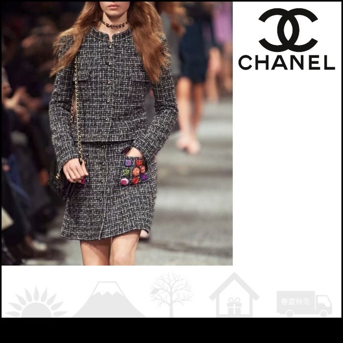 シャネル】ジャケット＆スカート ウール & コットン ツイード (CHANEL