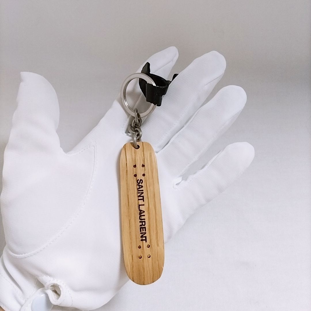 SAINT LAURENT◇ウッドスケートボードキーホルダー サンローラン
