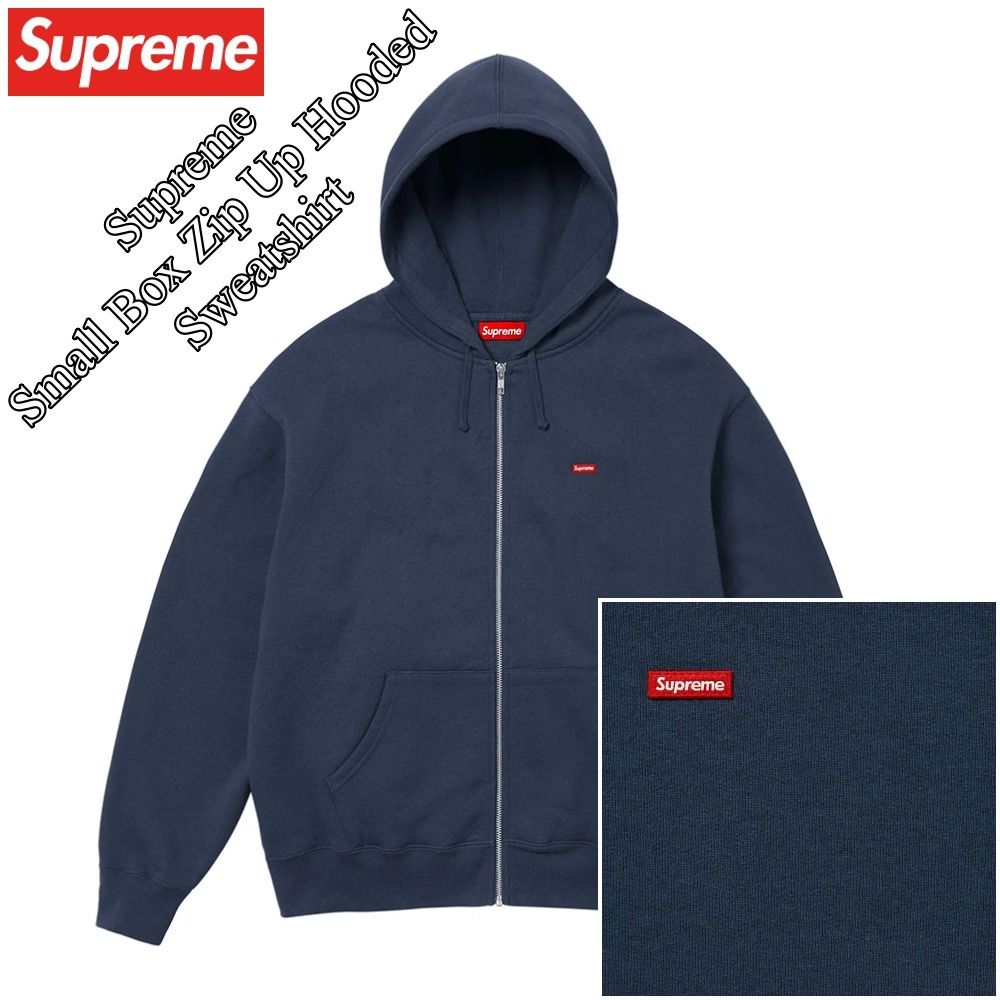 Supreme】Small Box Zip Up Hooded Sweatshirt☆Navy☆24FW☆ (Supreme