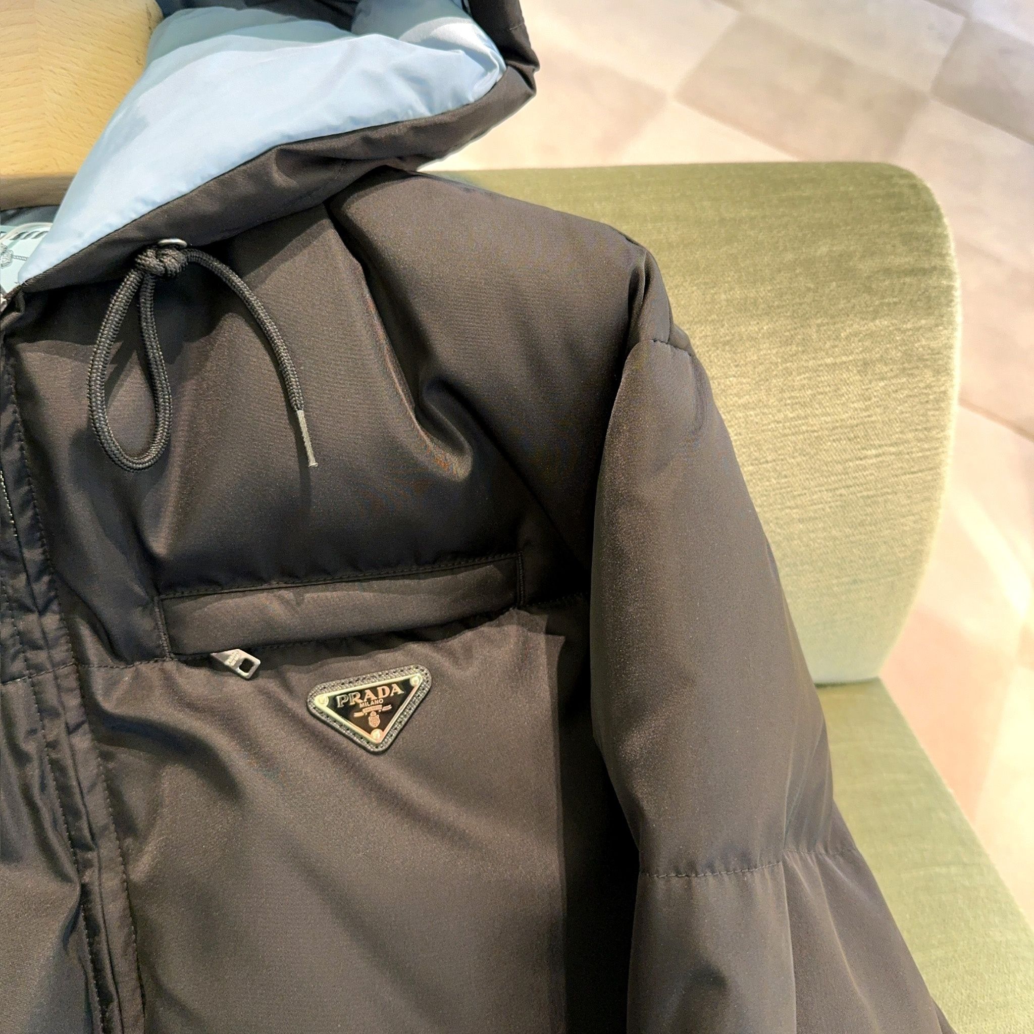 関税込 PRADA | Re-Nylon Gabardine hooded down jacket (PRADA/ダウン