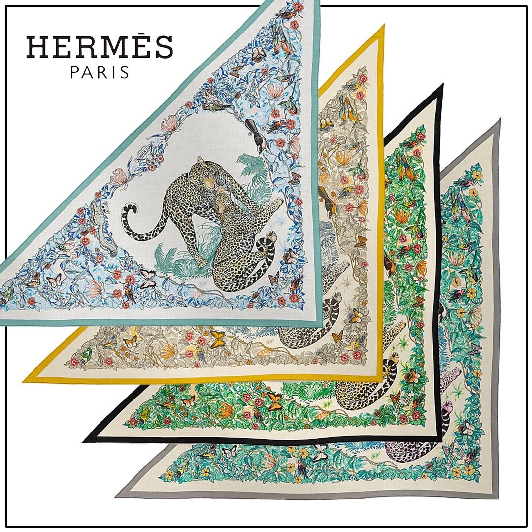 スカーフ【HERMES】トライアングル ジェアン ジャングル・ラブ (HERMES