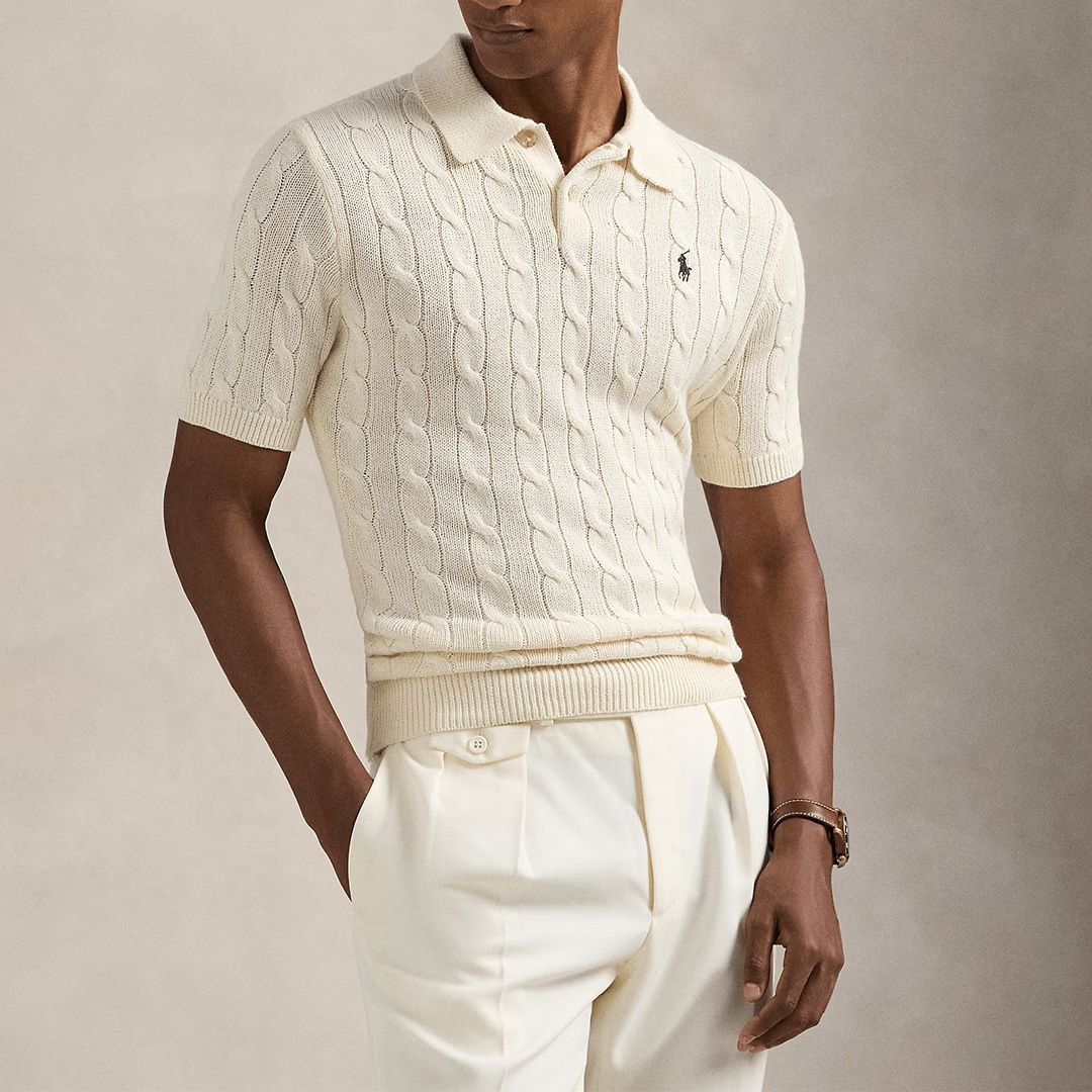 Polo Ralph Lauren ケーブルニット コットン ポロ襟 セーター (POLO