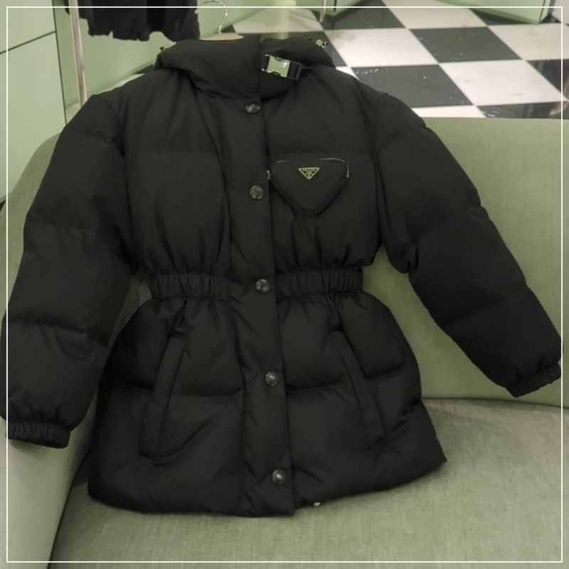 PRADA◇Re-Nylon フード付き ダウンジャケット ジップポケット (PRADA