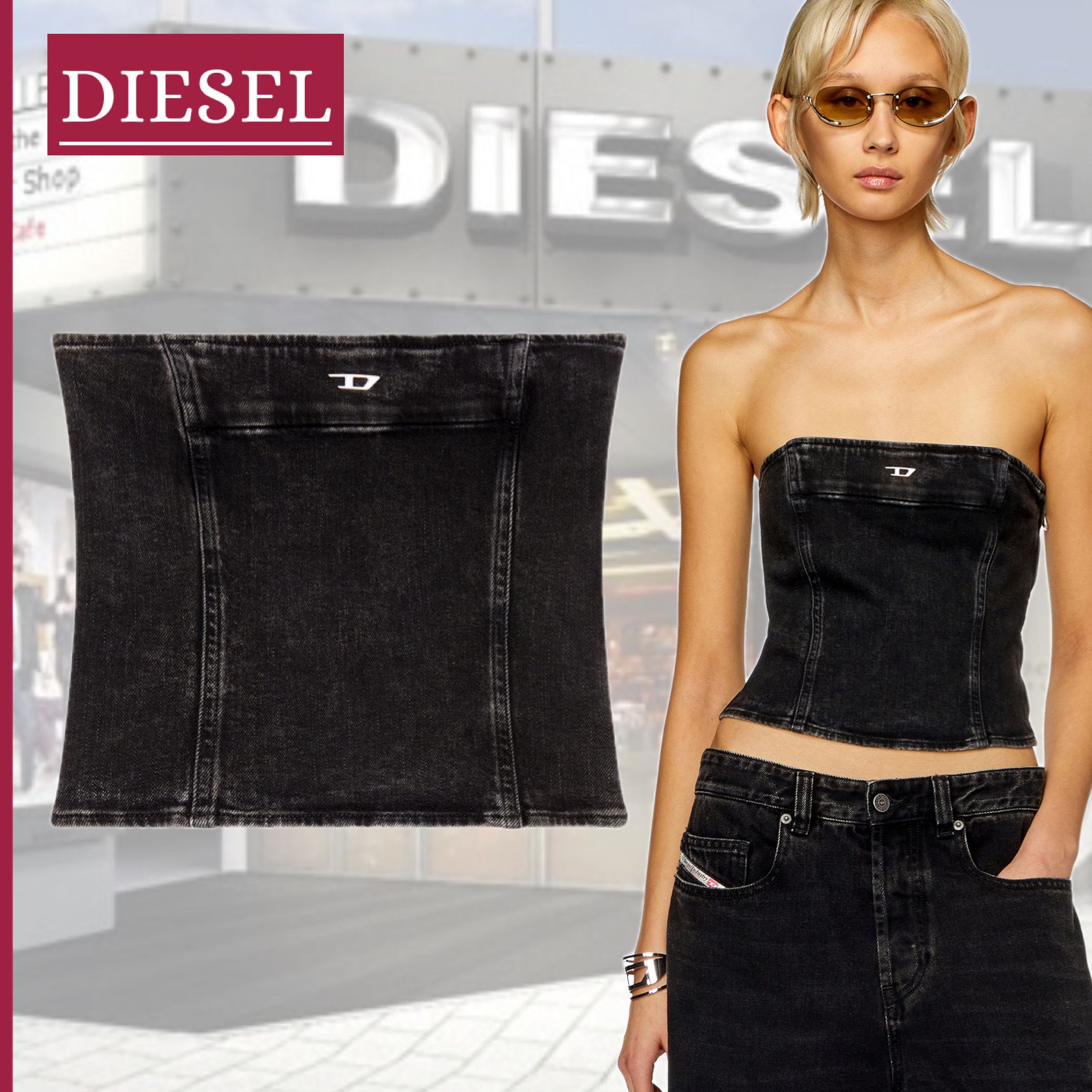 オールシーズン◎】DIESEL『De-Ville-D デニムビスチェ』 (DIESEL
