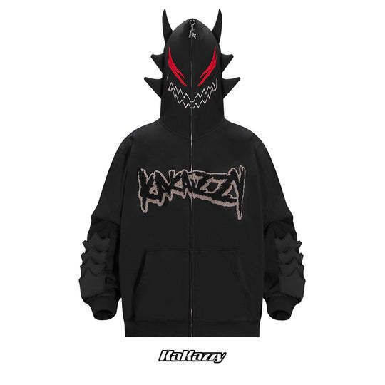 Kakazzy】Full Zip Hoodie Black⑤ (パーカー・フーディ) 102807481