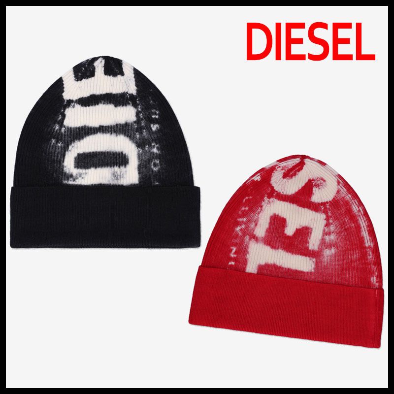 DIESEL フリンジ付きニット帽 リブニットキャップ「K-FROK」 DIESEL