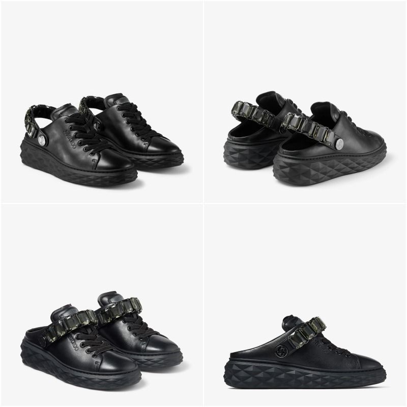 JIMMY CHOO Diamond Sling ナッパレザー・スリッポンスニーカー (Jimmy