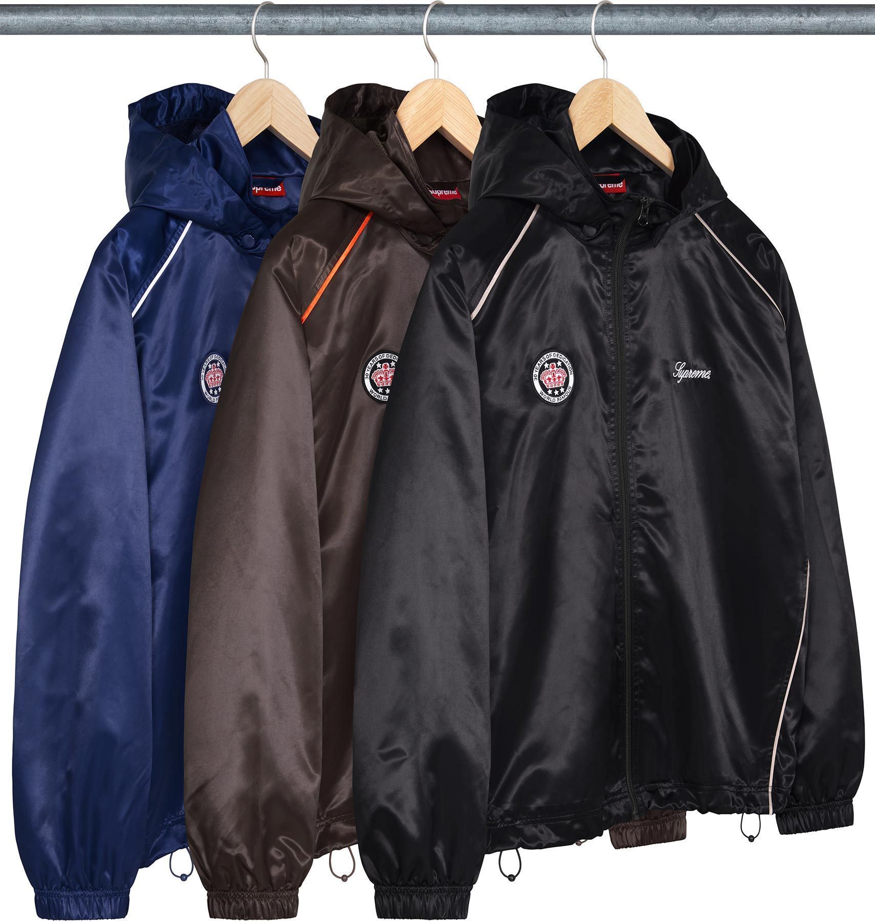 SS24 Supreme Satin Hooded Track Jacket - トラック ジャケット