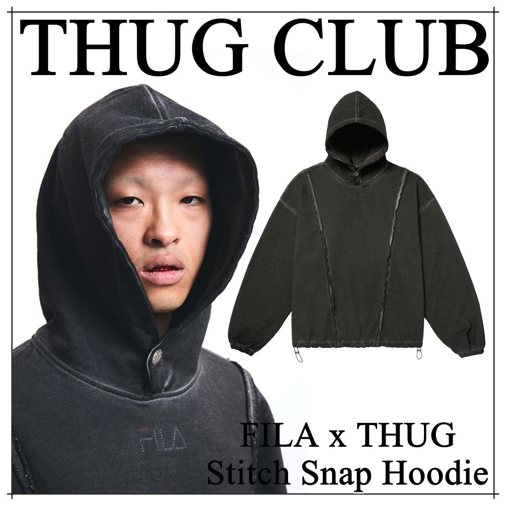 Thug Club】FILA x THUG Stitch Snap Hoodie [正規品] 韓国 (Thug Club