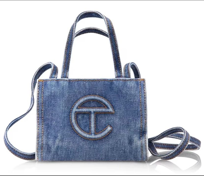 Telfar テルファー デニム スモール ショッピングバッグ ブルー
