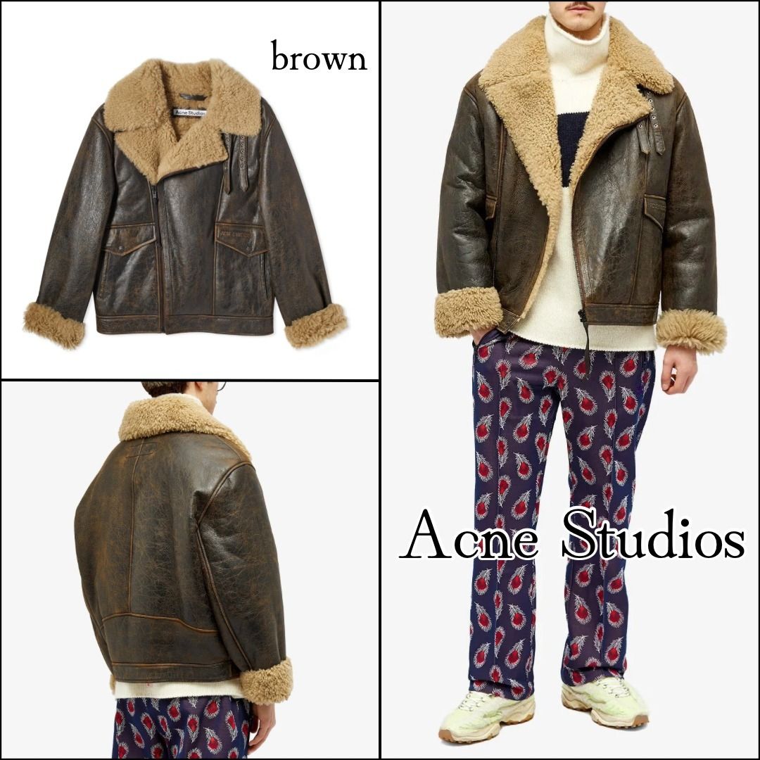 Acne studios】アクネ ムートンジャケット ボア ブラウン (Acne