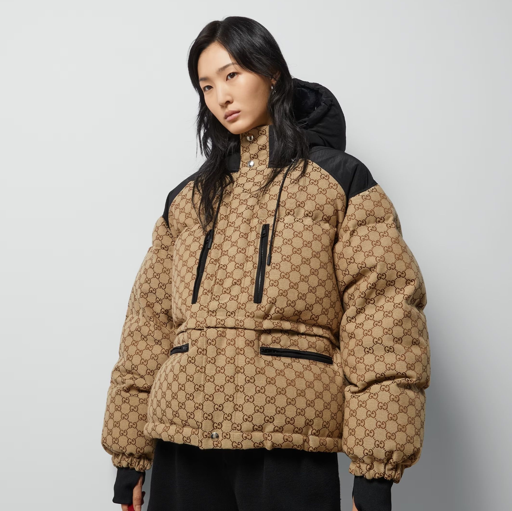 GUCCI《GGキャンバス ボンバージャケット》キャメル DHL 直営店 (GUCCI