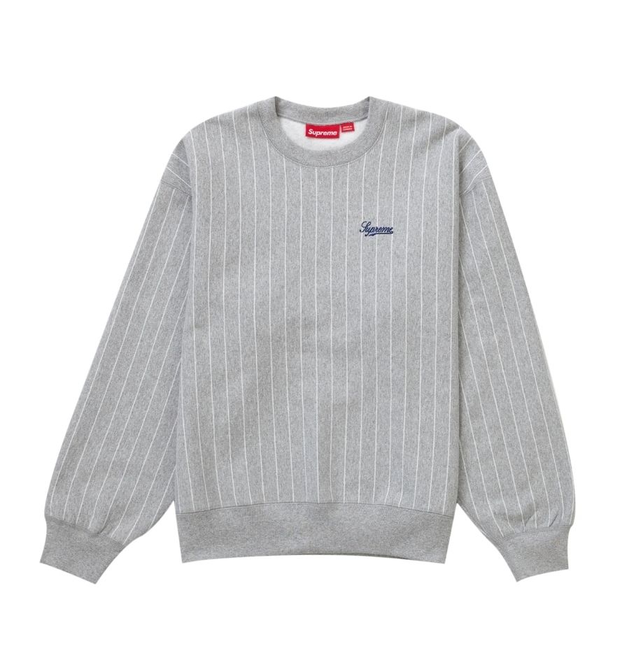 ☆24SS WEEK6☆Supreme Pinstripe Crewneck (Supreme/スウェット