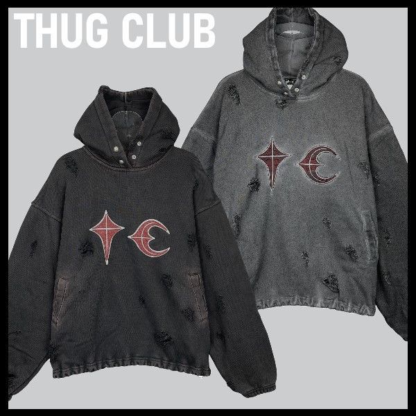 Thug Club】レザーロゴ フーディ パーカー サグクラブ (Thug Club
